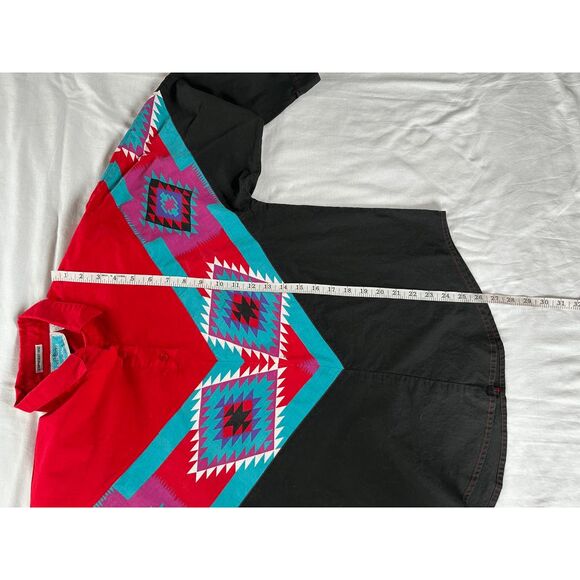Southwest Canyon Western/Aztec Style Long Sleeve Pullover Shirt, Size L, Cotton - Picture 3 of 10